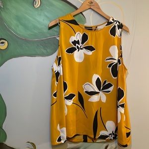 Sleeveless Yellow Floral Blouse